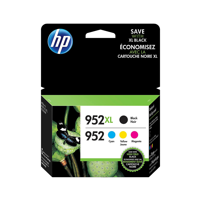 HP 952XL Black/952 Cyan; Magenta; Yellow High-Yield Ink Cartridges, Pack Of 4, N9K28AN