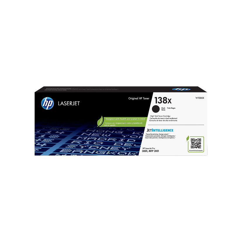 HP 138X Black High Yield Toner Cartridge, W1380X
